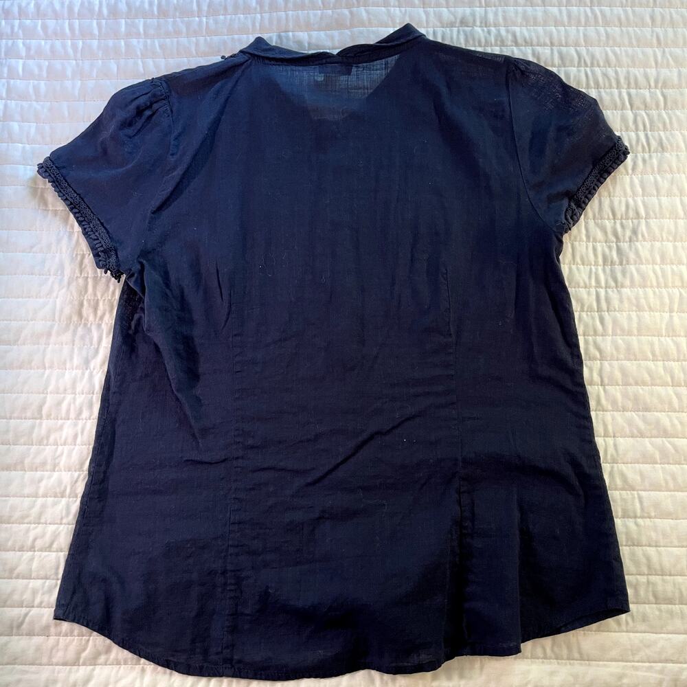 J.Crew Women's Navy Lightweight Cotton Blouse, size 10 - Picture 2 of 4